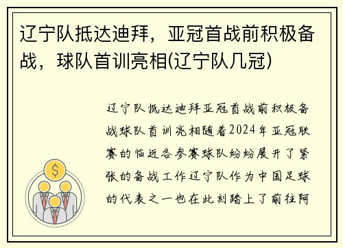 辽宁队抵达迪拜，亚冠首战前积极备战，球队首训亮相(辽宁队几冠)